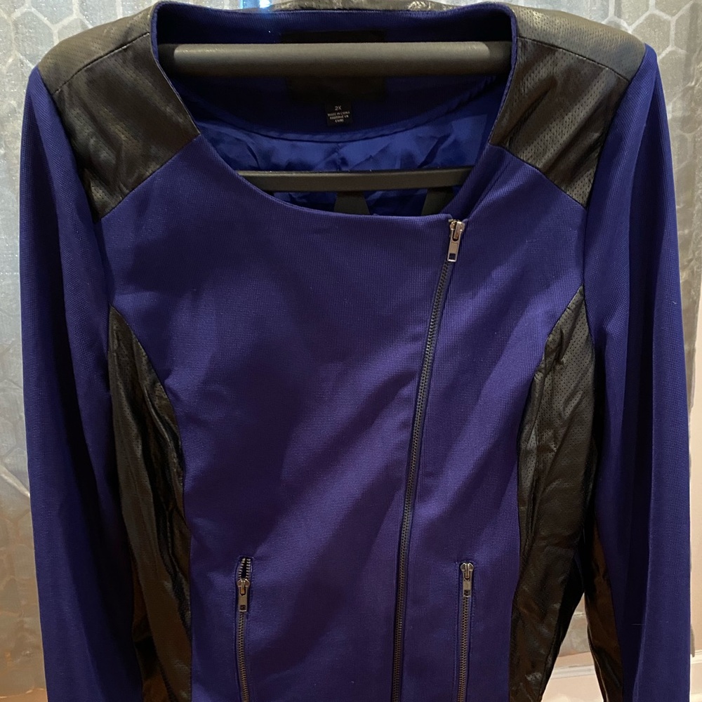 Faux Leather Moto Blazer